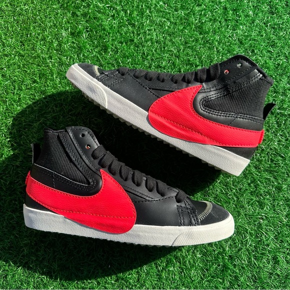 Nike Blazer Mid 77 Jumbo Black / Bright Crimson / Sail - Picture 7 of 8